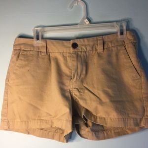 High rise khaki chino shorts